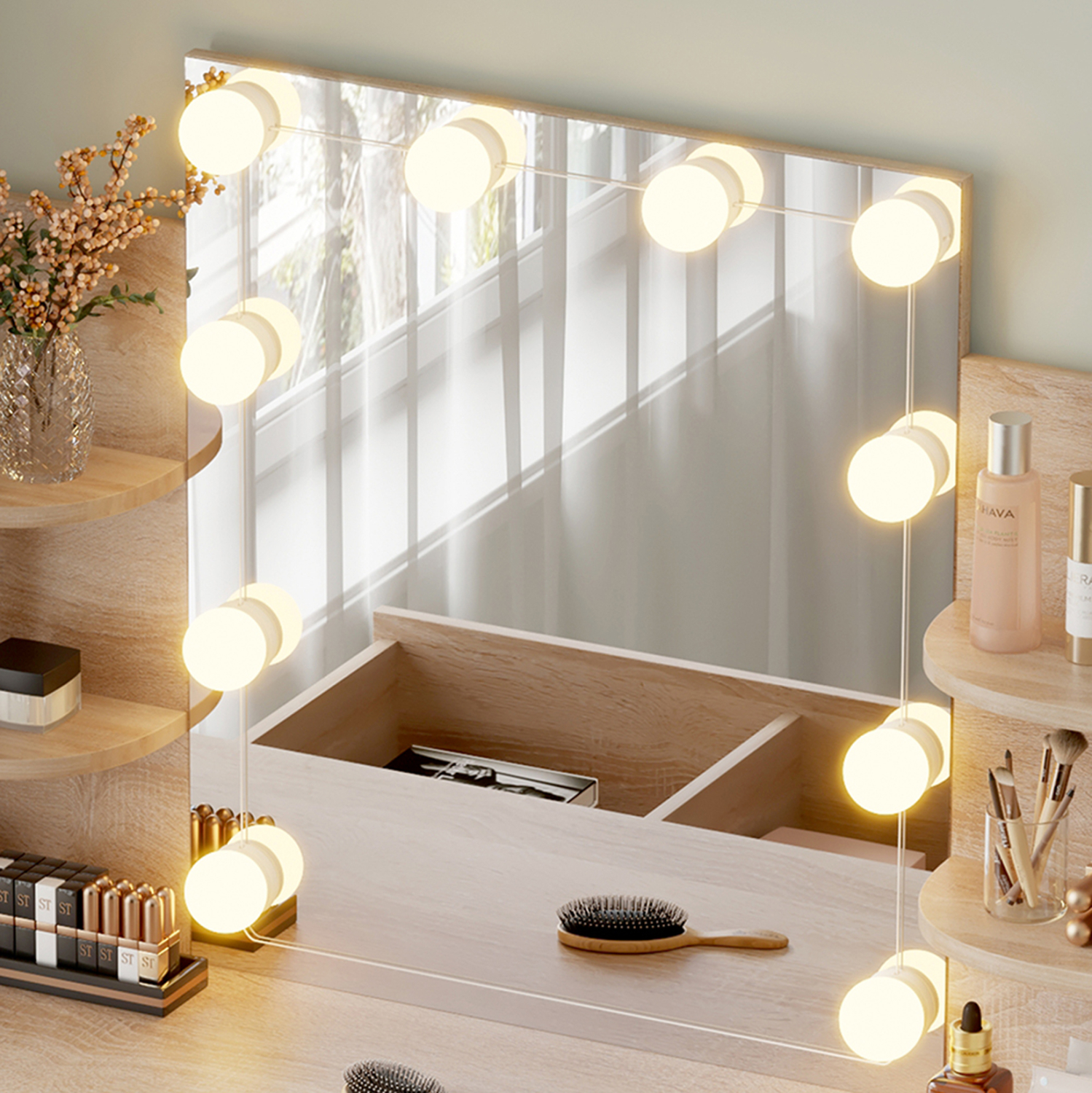 ΤΟΥΑΛΕΤΑ ΜΕ ΦΩΤΙΣΜΟ LED-ΡΑΦΙΑ-ΣΥΡΤΑΡΙΑ LAURYN HM2502.01 SONAMA 108x40x140Υεκ (x1) - Image 6