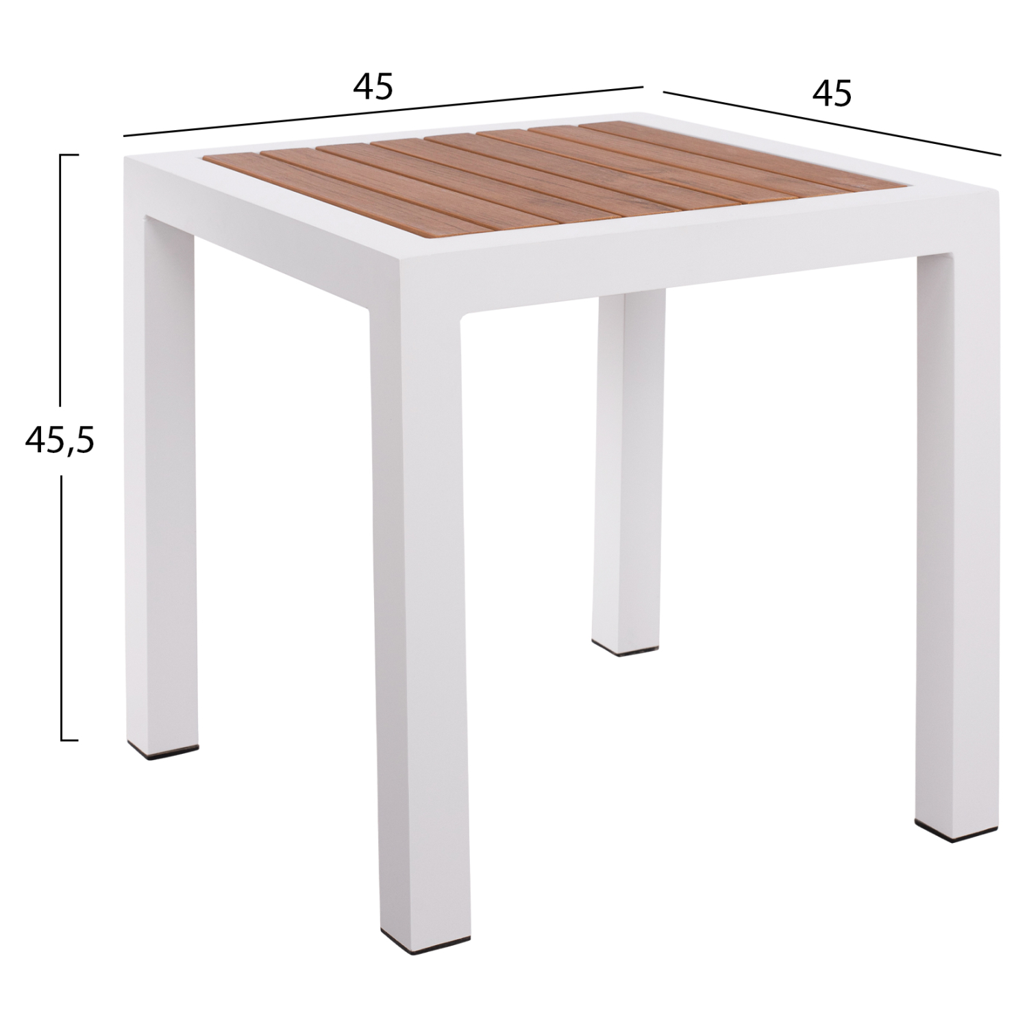 ΤΡΑΠΕΖΙ ΑΛΟΥΜΙΝΙΟΥ SABRA HM5403.01 ΛΕΥΚΟ ΜΕ POLYWOOD 45Χ45Χ45,5Y εκ. (x1) - Image 6