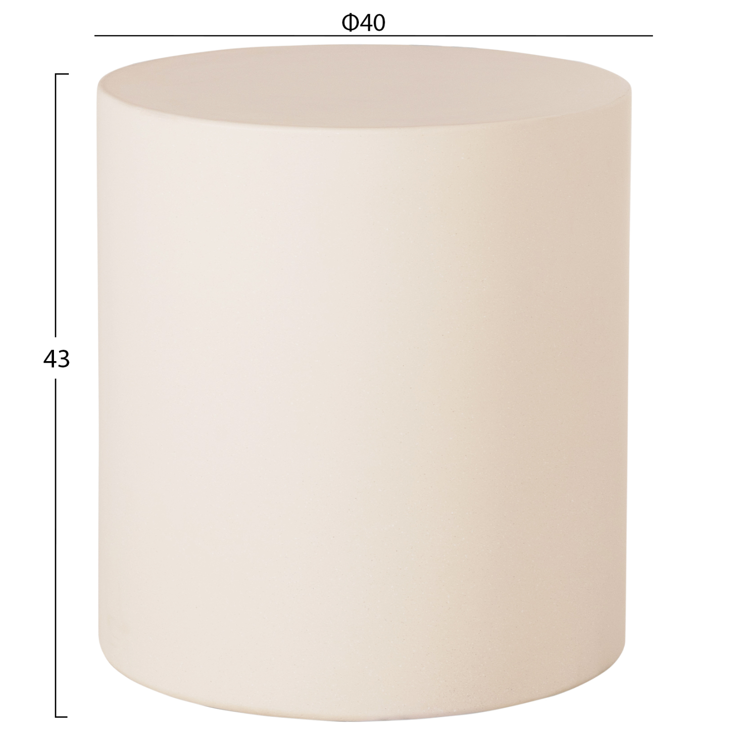 ΤΡΑΠΕΖΙ ΒΟΗΘΗΤΙΚΟ ΣΤΡΟΓΓΥΛΟ KYOKO HM6592.02 ΜΠΕΖ FIBER CEMENT Φ40x43Υεκ. (x1) - Image 5