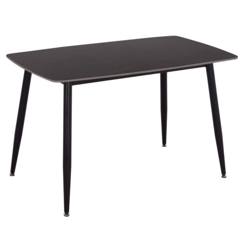 ΤΡΑΠΕΖΙ RAVEN HM9854.02 ΚΕΡΑΜΙΚΟ TOP ΜΑΥΡΟ ΜΑΡΜΑΡΟ-ΜΑΥΡΟ ΜΕΤΑΛΛΟ 120x70x73Υεκ. (x1)