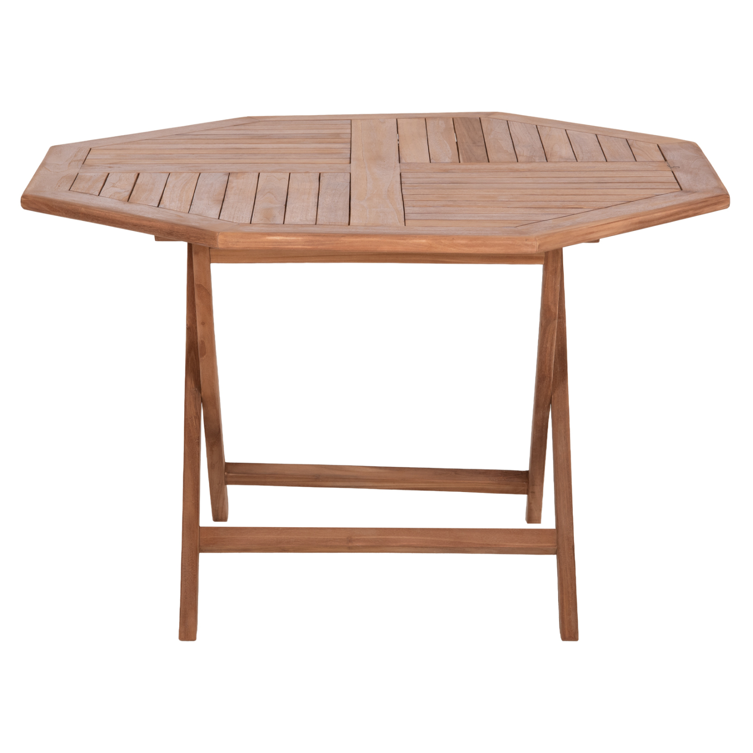 ΤΡΑΠΕΖΙ ΠΟΛΥΓΩΝΟ ΠΤΥΣΣΟΜΕΝΟ KARLIN HM6618 ΞΥΛΟ TEAK ΣΕ ΦΥΣΙΚΟ ΧΡΩΜΑ 120x120x75Yεκ. (x1) - Image 3