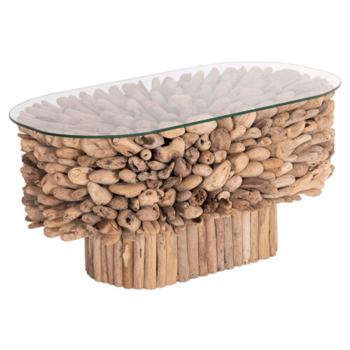 ΤΡΑΠΕΖΙ ΣΑΛΟΝΙΟΥ ΟΒΑΛ SPARROW HM9962 DRIFTWOOD--ΓΥΑΛΙ 106x55,5x50,5Υεκ. (x1)