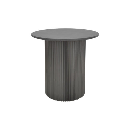 Βοηθητικό τραπέζι Dovel pakoworld mdf-μέταλλο σε μαύρη απόχρωση Φ50x50εκ (x1)