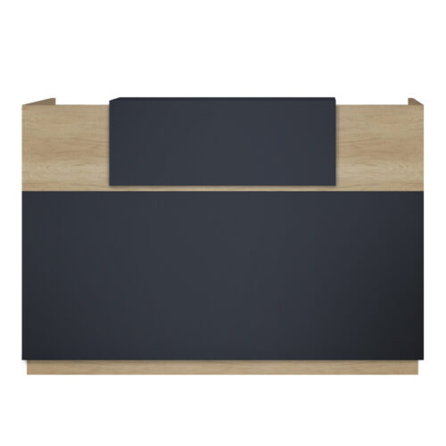 Γραφείο reception Lotus pakoworld σε χρώμα φυσικό - ανθρακί 200x70x110εκ (x1)