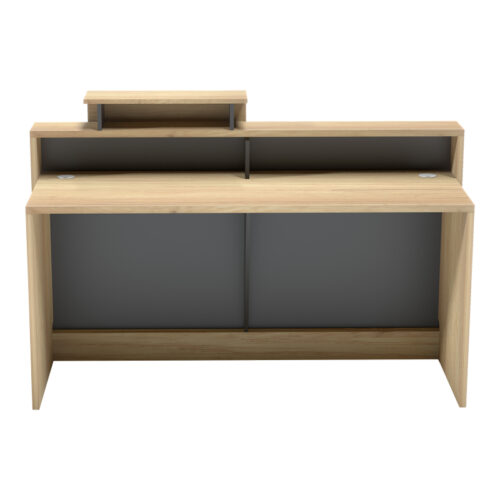Γραφείο reception Lotus pakoworld σε φυσική-ανθρακί απόχρωση 160x60x105εκ (x1)