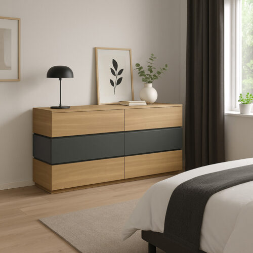 Συρταριέρα Sonlen pakoworld mdf σε ανθρακί-sonoma απόχρωση 120x40x72εκ (x1)