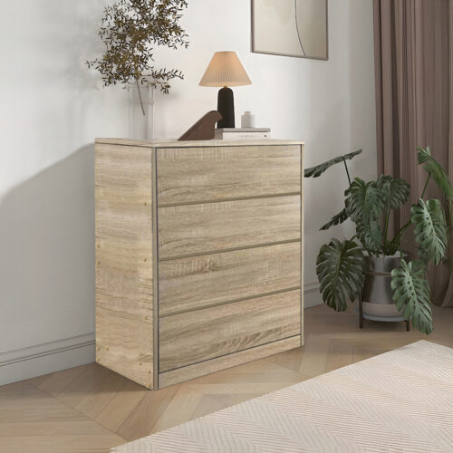 Συρταριέρα Kuanger pakoworld mdf σε φυσική απόχρωση 80x40x89εκ (x1)