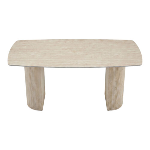 Τραπέζι Loosir pakoworld mdf-sandstone σε όψη τραβερτίνας 180x90x74εκ (x1)