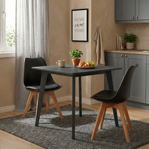 Τραπέζι Benson pakoworld MDF σε rustic grey απόχρωση 80x80x75εκ (x1)