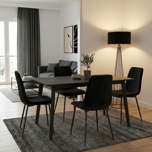 Τραπέζι Benson pakoworld MDF σε rustic grey απόχρωση 150x90x75εκ (x1)