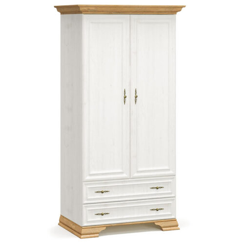 Ντουλάπα Jaden pakoworld δίφυλλη golden oak-λευκό antique 101x62x197,5εκ (x1)