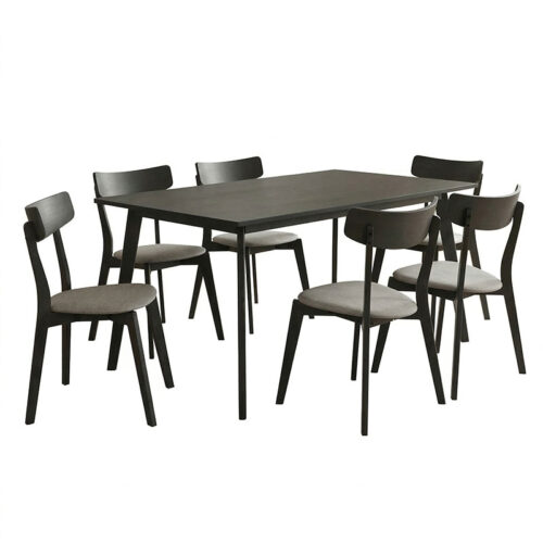 Tραπεζαρία Benson - Toto pakoworld σετ 7τμχ rustic grey - ύφασμα γκρι 150x90x75εκ (x1)