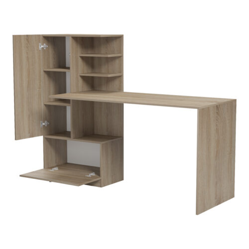 Γραφείο εργασίας με βιβλιοθήκη Felanbo pakoworld sonoma 160x60x125εκ (x1)