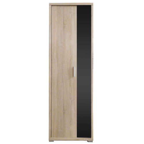 Ντουλάπα Μονόφυλλη Laura 66x35x208.8εκ Σονόμα-Μαύρη