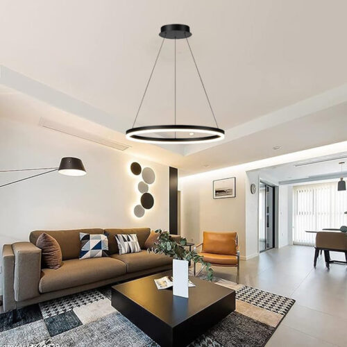 Φωτιστικό οροφής Nebrian pakoworld led μέταλλο μαύρο Φ60x15εκ (x1)