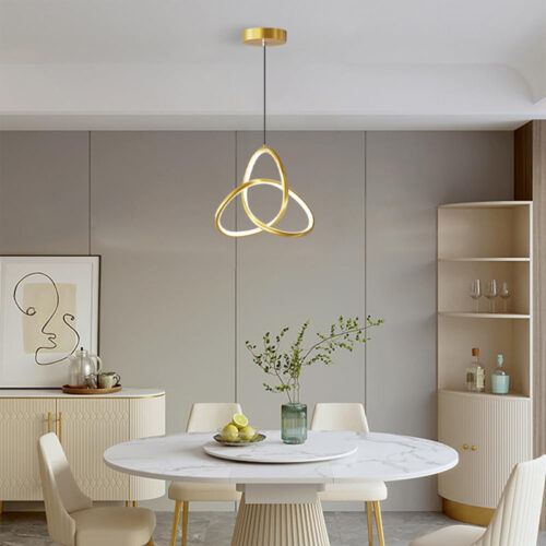 Φωτιστικό οροφής Trinity pakoworld led μέταλλο χρυσό Φ22x100εκ (x1)