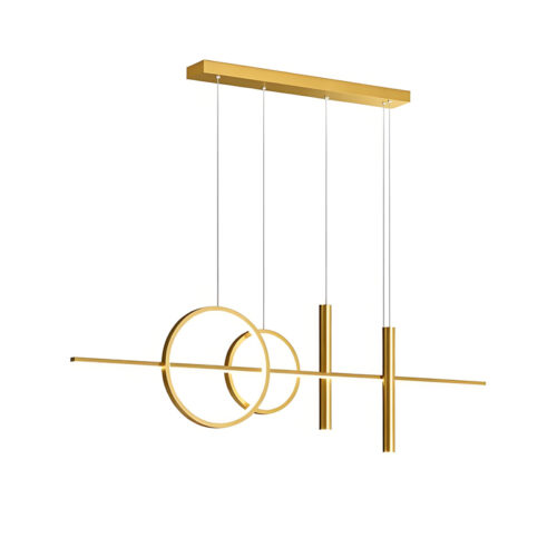 Φωτιστικό οροφής Neron pakoworld led χρυσό μεταλλικό 100x25x26εκ (x1)