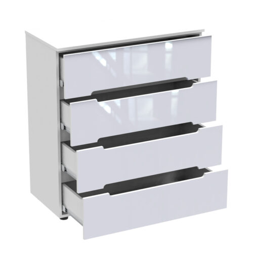 Συρταριέρα Afina pakoworld mdf σε λευκή glossy απόχρωση 90x44x101εκ (x1)