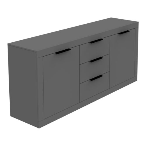 Μπουφές Doha pakoworld σε ανθρακί απόχρωση 180x45x80.5εκ (x1)