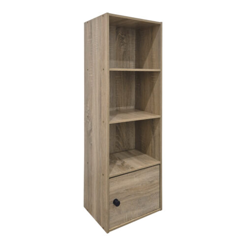 Βιβλιοθήκη-στήλη Lenobia pakoworld με ντουλάπι sonoma 30.5x24x95εκ (x1)