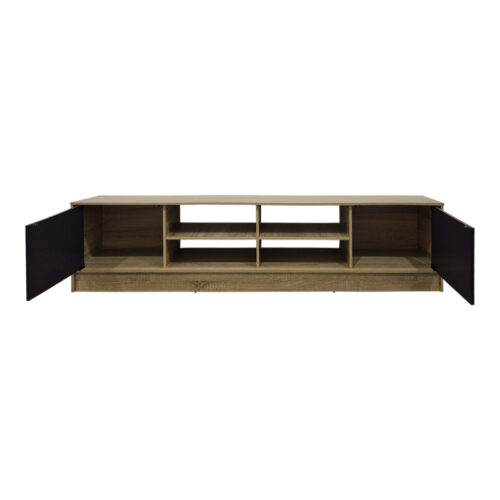 Έπιπλο τηλεόρασης Tivia pakoworld sonoma-ανθρακί 180x35x41.5εκ (x1)