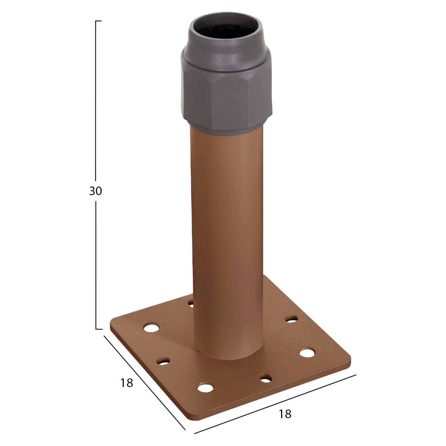 ΒΑΣΗ ΟΜΠΡΕΛΑΣ ΑΛΟΥΜΙΝΙΟΥ HM6607.02 HEAT TRANSFER ΑΛΟΥΜΙΝΙΟ 18x18x30Υεκ. (x1) - Image 2