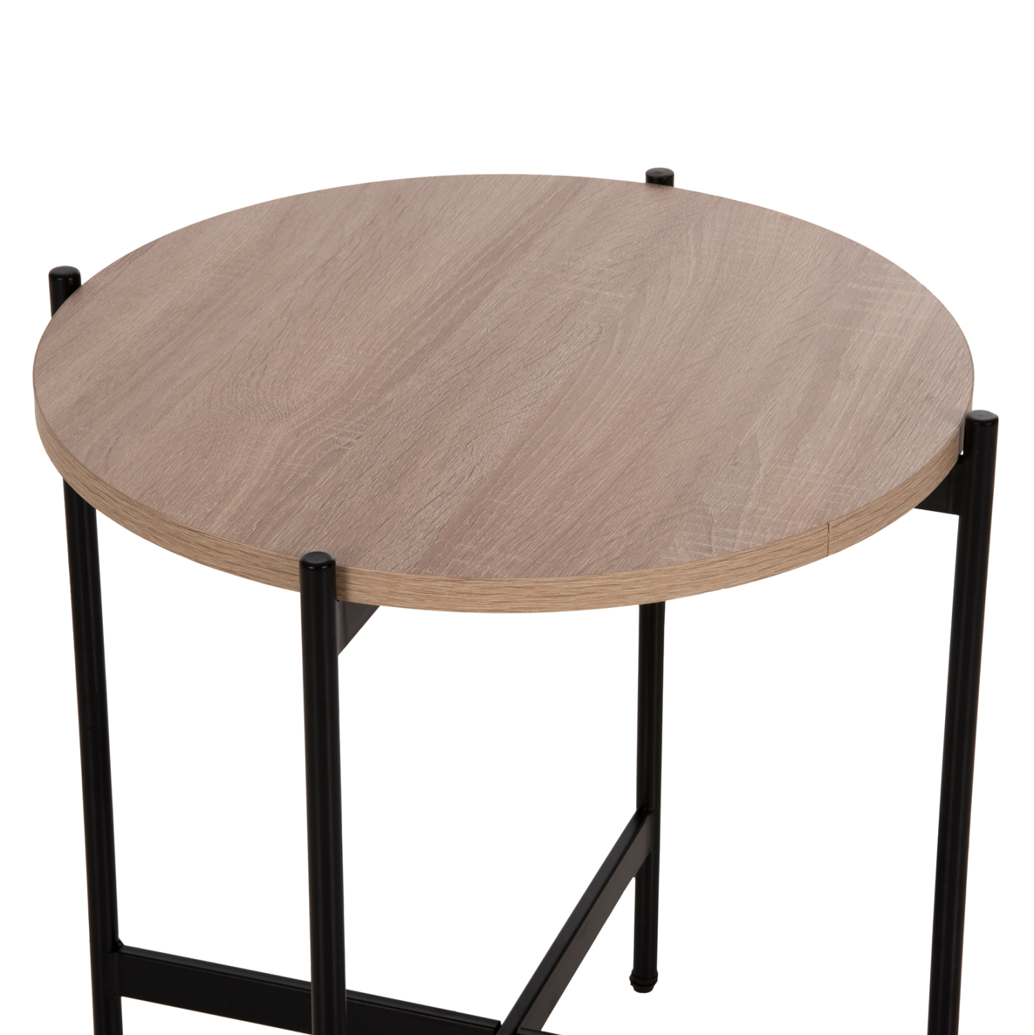 ΒΟΗΘΗΤΙΚΟ ΤΡΑΠΕΖΙ HM9589.03 MDF SONAMA-ΜΑΥΡΗ ΜΕΤΑΛΛΙΚΗ ΒΑΣΗ Φ50x55Υεκ. (x1) - Image 5
