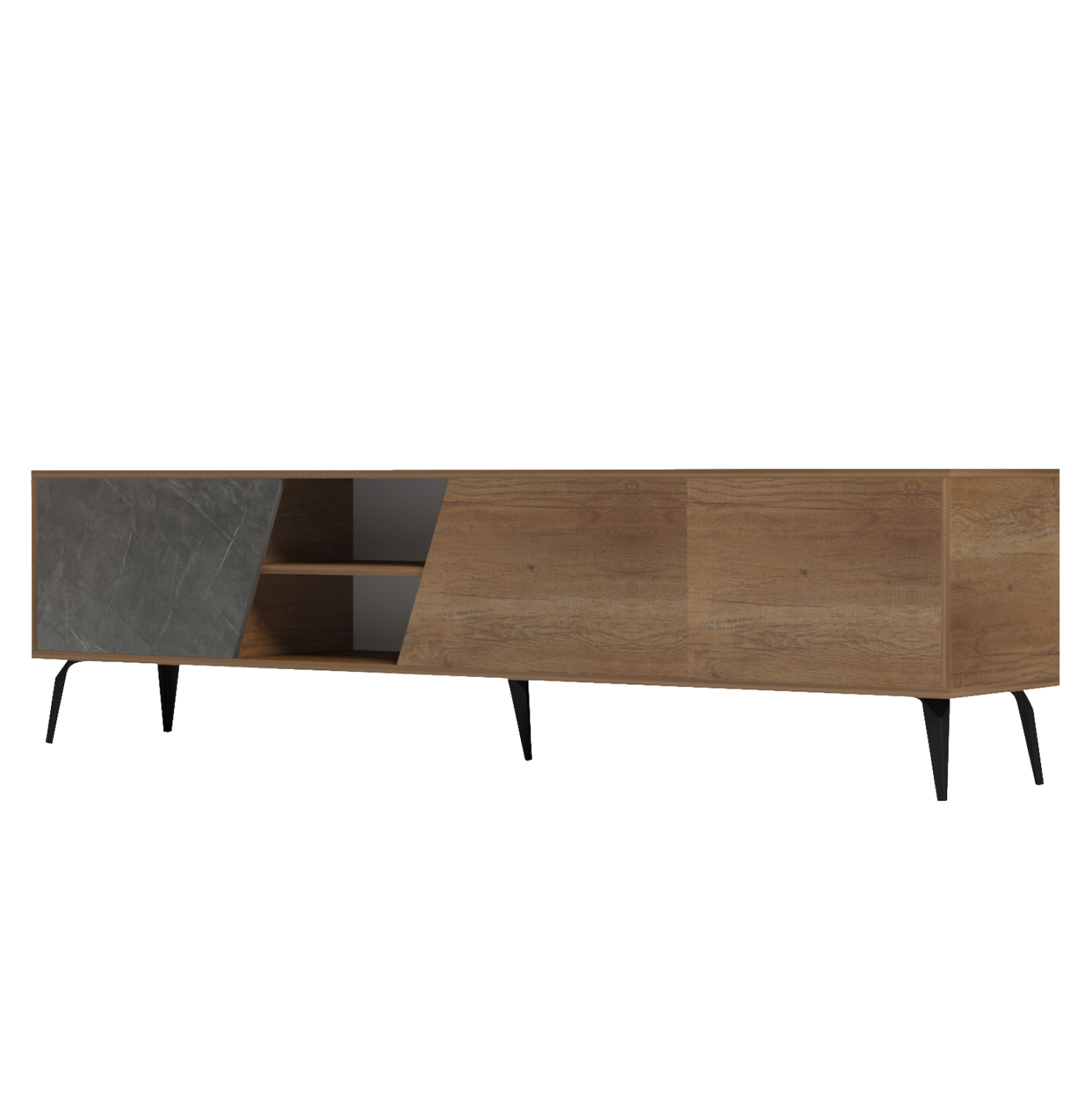 ΕΠΙΠΛΟ ΤΗΛΕΟΡΑΣΗΣ CATERRA HM18374.14 ΜΕΛΑΜΙΝΗ ΦΥΣΙΚΟ-MOORE STONE 180Χ35.5Χ48Υεκ. (x1) - Image 4