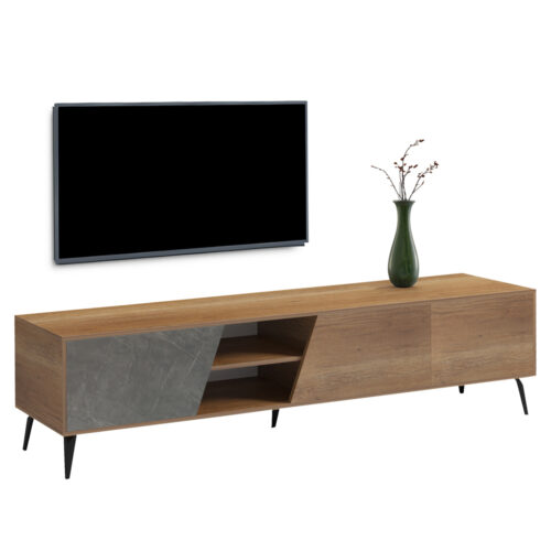 ΕΠΙΠΛΟ ΤΗΛΕΟΡΑΣΗΣ CATERRA HM18374.14 ΜΕΛΑΜΙΝΗ ΦΥΣΙΚΟ-MOORE STONE 180Χ35.5Χ48Υεκ. (x1)