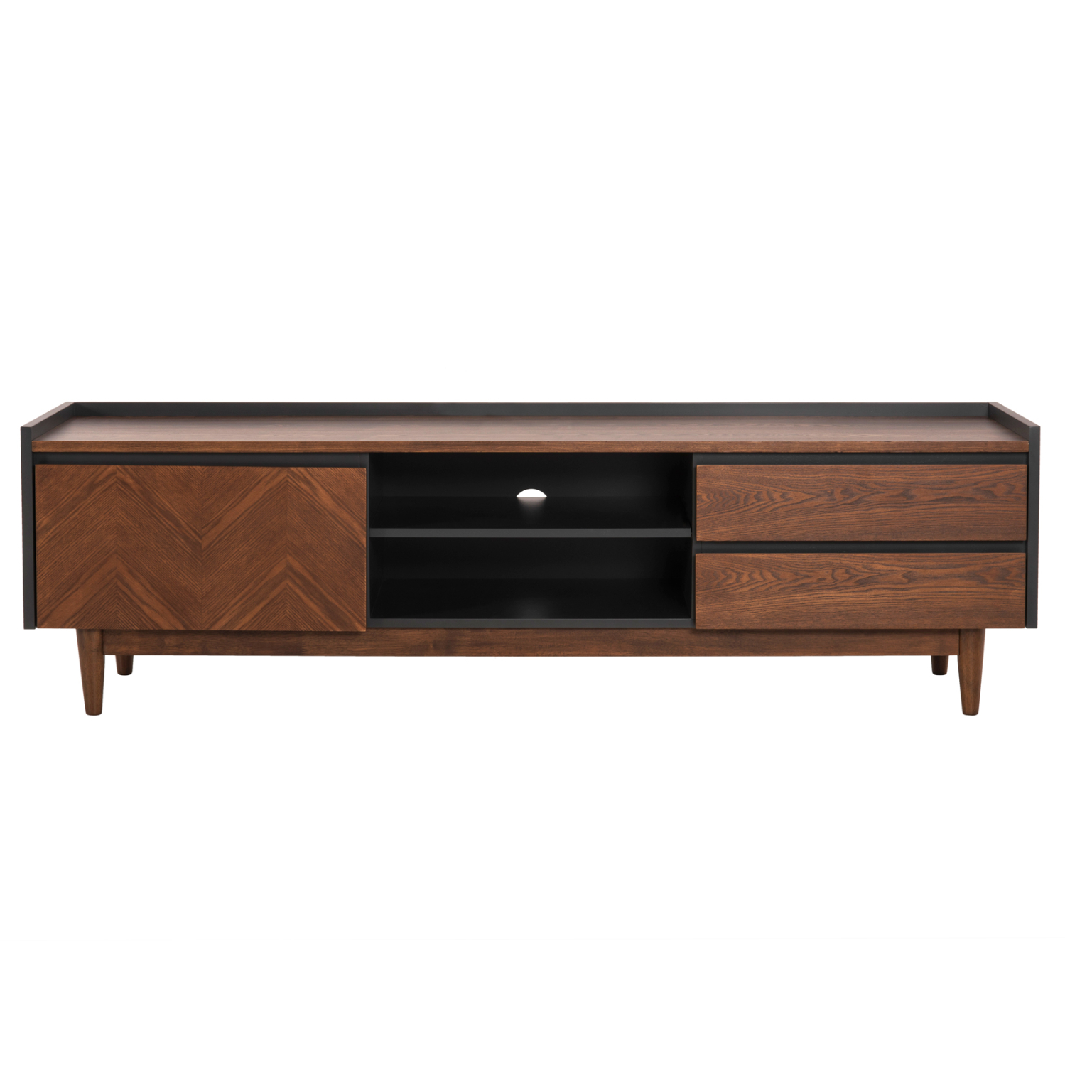 ΕΠΙΠΛΟ ΤΗΛΕΟΡΑΣΗΣ VEEN HM9741 MDF ΜΕ ΚΑΠΛΑΜΑ ΚΑΡΥΔΙΑΣ-ΚΑΡΥΔΙ&ΣΚΟΥΡΟ ΓΚΡΙ 170x40x50Υ (x1) - Image 4
