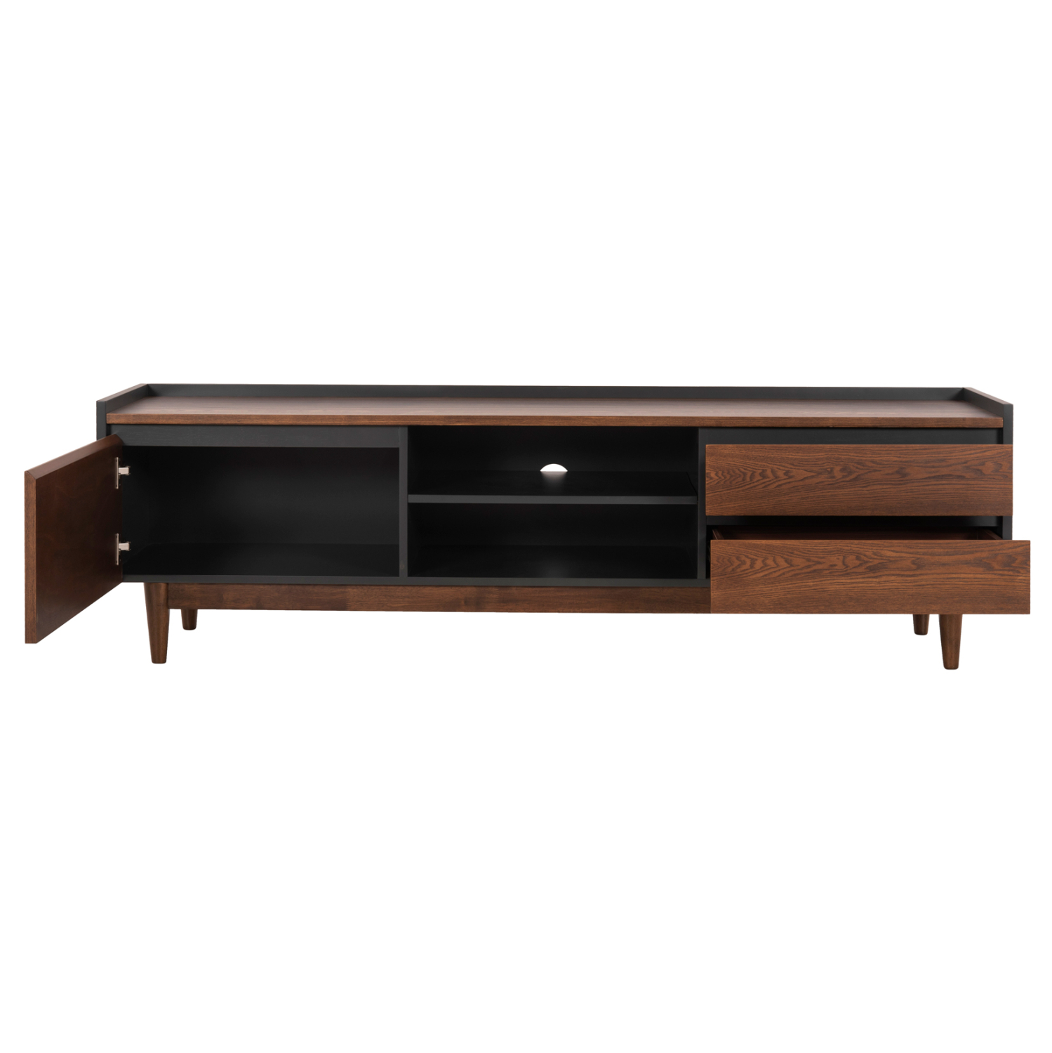 ΕΠΙΠΛΟ ΤΗΛΕΟΡΑΣΗΣ VEEN HM9741 MDF ΜΕ ΚΑΠΛΑΜΑ ΚΑΡΥΔΙΑΣ-ΚΑΡΥΔΙ&ΣΚΟΥΡΟ ΓΚΡΙ 170x40x50Υ (x1) - Image 5
