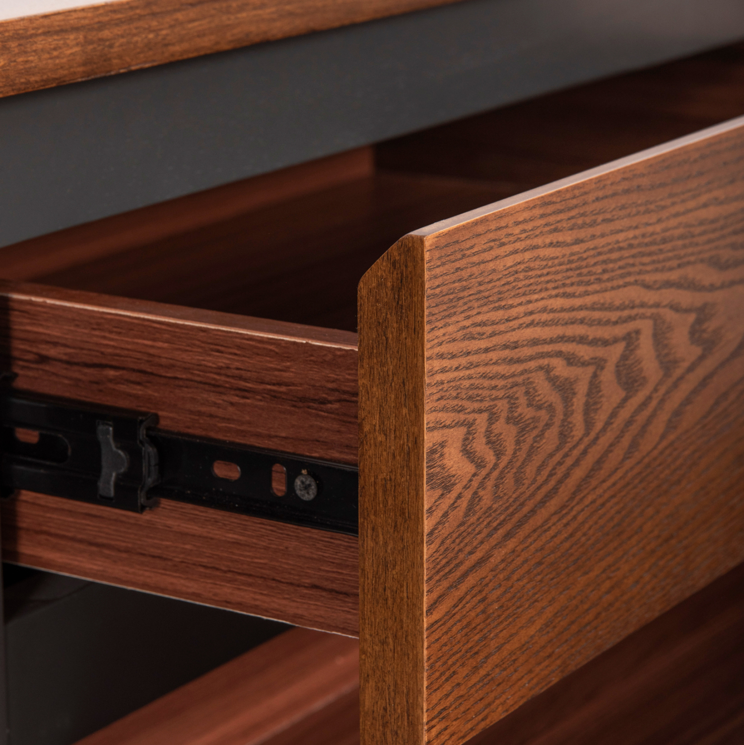 ΕΠΙΠΛΟ ΤΗΛΕΟΡΑΣΗΣ VEEN HM9741 MDF ΜΕ ΚΑΠΛΑΜΑ ΚΑΡΥΔΙΑΣ-ΚΑΡΥΔΙ&ΣΚΟΥΡΟ ΓΚΡΙ 170x40x50Υ (x1) - Image 6