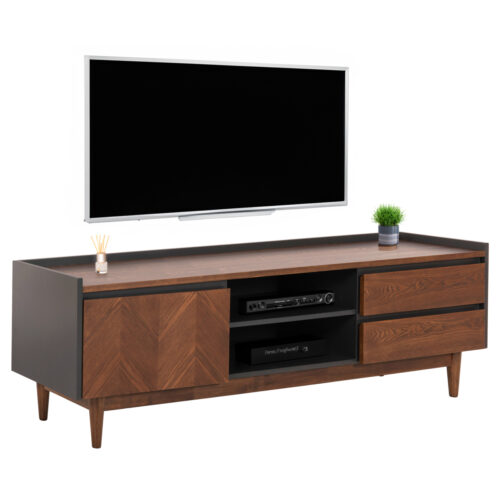 ΕΠΙΠΛΟ ΤΗΛΕΟΡΑΣΗΣ VEEN HM9741 MDF ΜΕ ΚΑΠΛΑΜΑ ΚΑΡΥΔΙΑΣ-ΚΑΡΥΔΙ&ΣΚΟΥΡΟ ΓΚΡΙ 170x40x50Υ (x1)