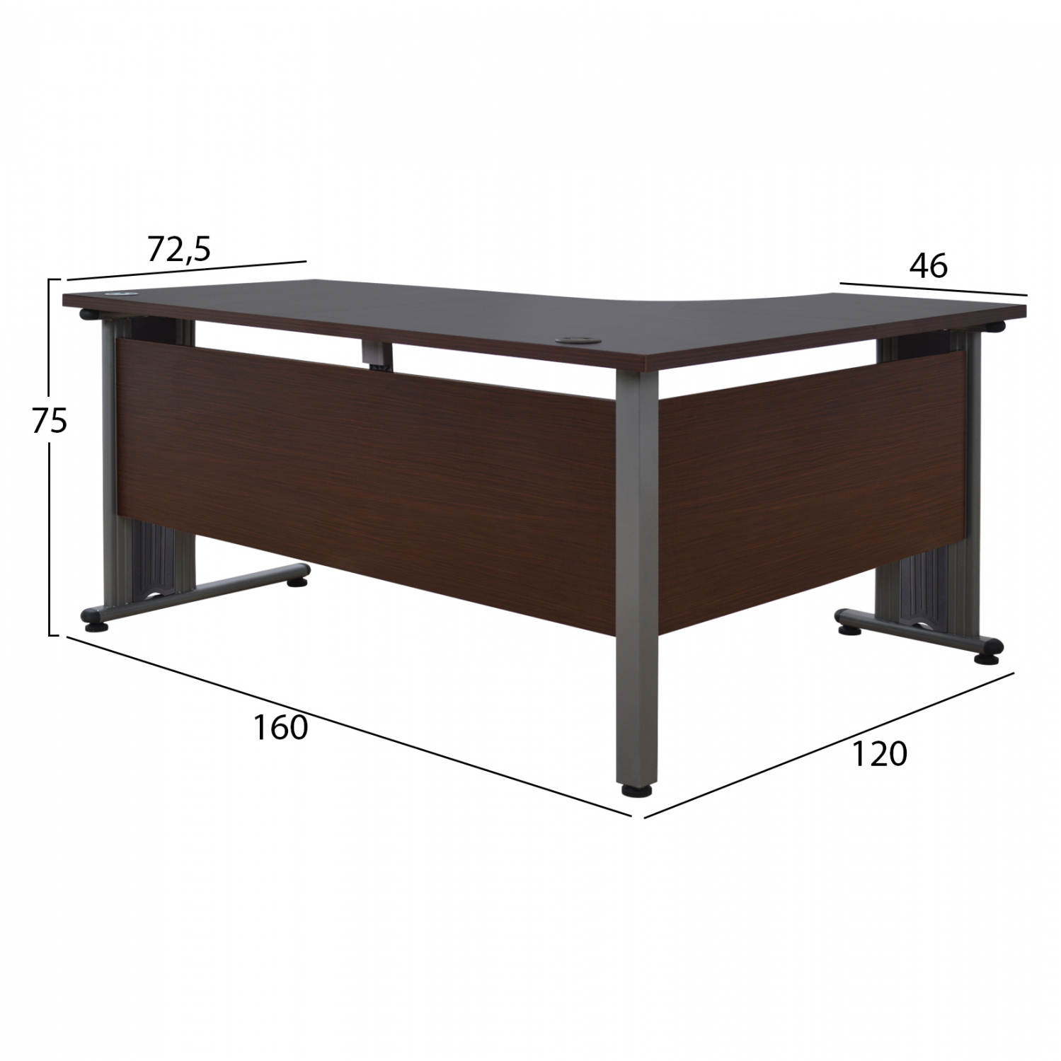 ΓΡΑΦΕΙΟ ΕΠΑΓΓΕΛΜΑΤΙΚΟ VALDEN HM2043.02L WENGE ΑΡΙΣΤΕΡΗ ΓΩΝΙΑ 160X120 (x1) - Image 2