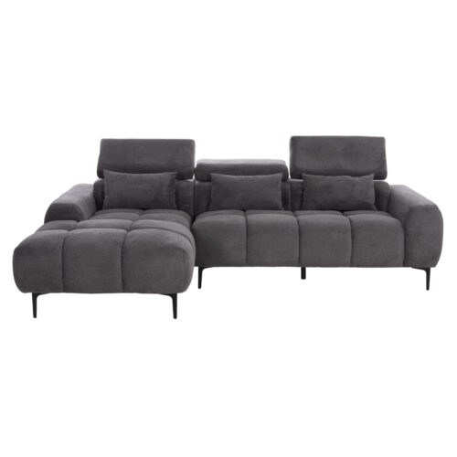 ΚΑΝΑΠΕΣ ΑΡΙΣΤΕΡΗ ΓΩΝΙΑ DIVYA HM3267.12L ΓΚΡΙ ΥΦΑΣΜΑ 260x100-174x104Υεκ. (x1)