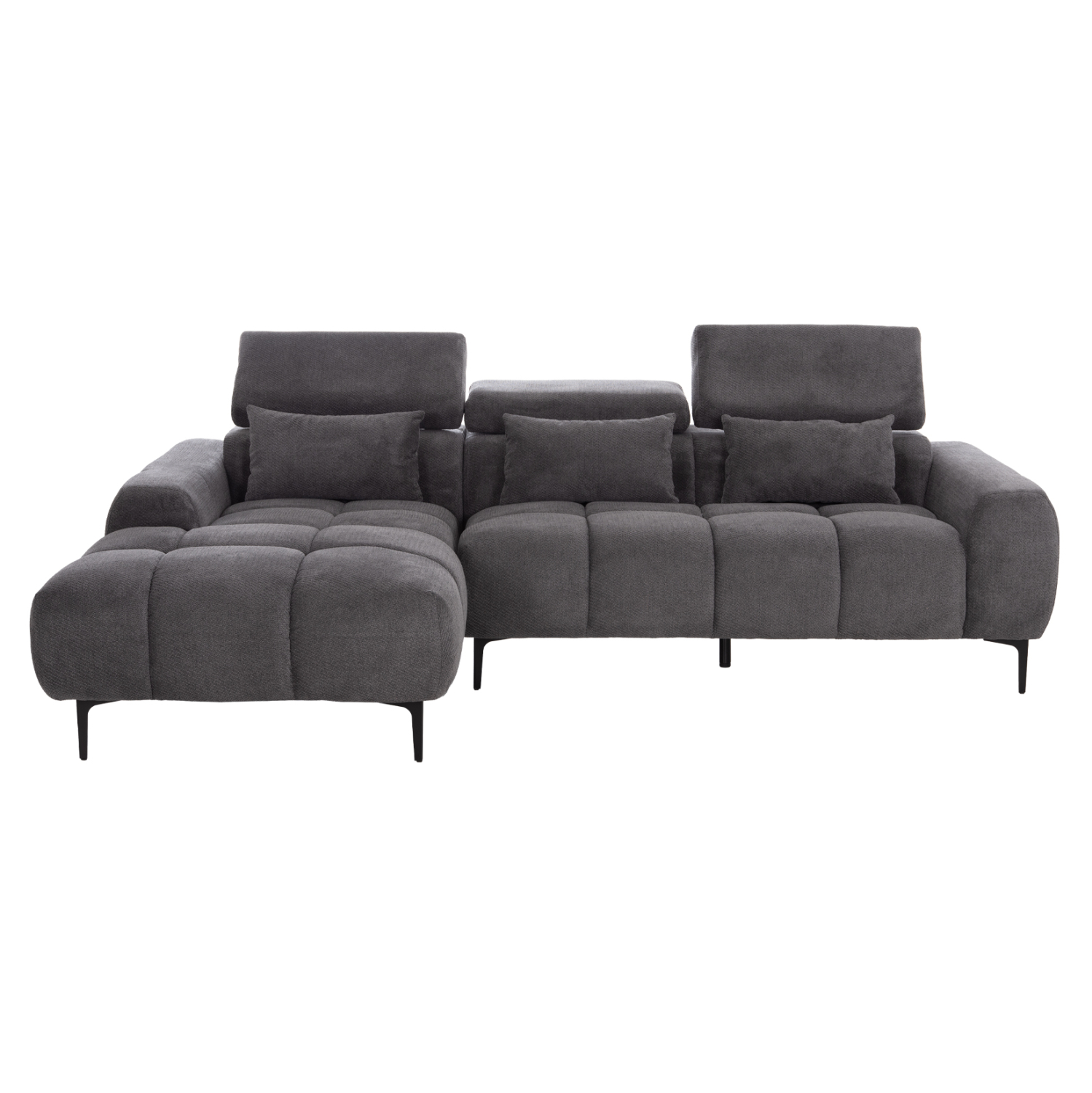 ΚΑΝΑΠΕΣ ΑΡΙΣΤΕΡΗ ΓΩΝΙΑ DIVYA HM3267.12L ΓΚΡΙ ΥΦΑΣΜΑ 260x100-174x104Υεκ. (x1)