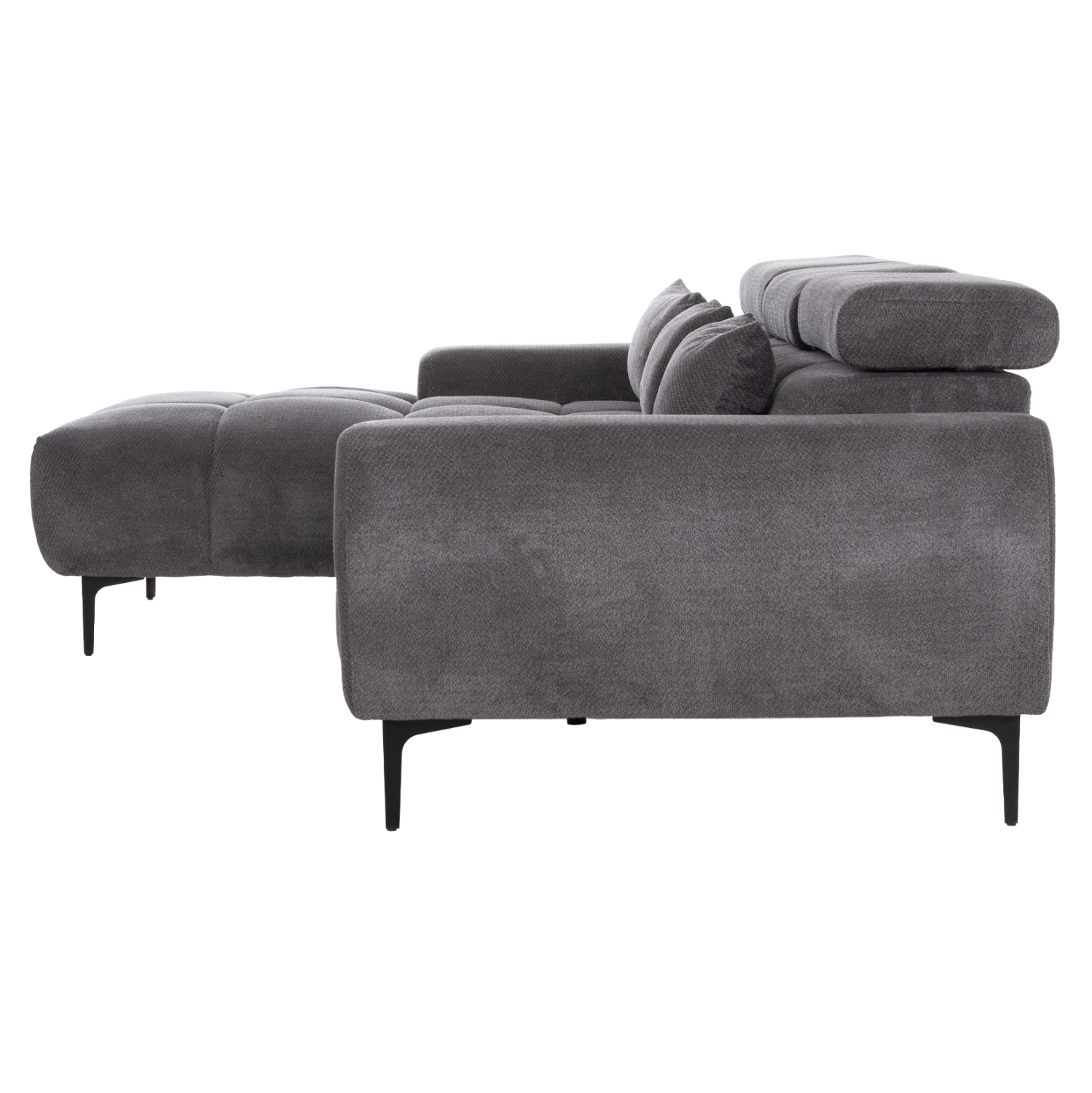 ΚΑΝΑΠΕΣ ΑΡΙΣΤΕΡΗ ΓΩΝΙΑ DIVYA HM3267.12L ΓΚΡΙ ΥΦΑΣΜΑ 260x100-174x104Υεκ. (x1) - Image 3