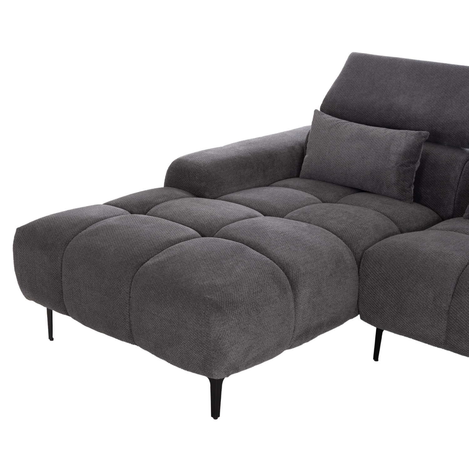 ΚΑΝΑΠΕΣ ΑΡΙΣΤΕΡΗ ΓΩΝΙΑ DIVYA HM3267.12L ΓΚΡΙ ΥΦΑΣΜΑ 260x100-174x104Υεκ. (x1) - Image 7