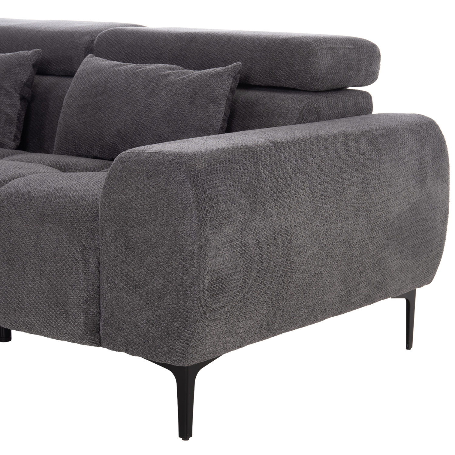 ΚΑΝΑΠΕΣ ΑΡΙΣΤΕΡΗ ΓΩΝΙΑ DIVYA HM3267.12L ΓΚΡΙ ΥΦΑΣΜΑ 260x100-174x104Υεκ. (x1) - Image 8