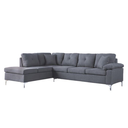 ΚΑΝΑΠΕΣ ΓΩΝΙΑ ΑΡΙΣΤΕΡΗ ZAILA HM3087L ΥΦΑΣΜΑ ΓΚΡΙ 282x197x90Υ εκ. (x1)