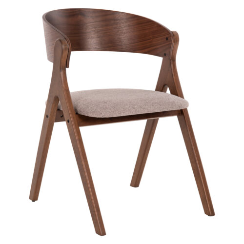 ΚΑΡΕΚΛΑ NEKKER HM9739.01 RUBBERWOOD ΣΕ ΚΑΡΥΔΙ-ΜΠΕΖ ΥΦΑΣΜΑ ΚΑΘΙΣΜΑ 56x55x78Yεκ. (x2)