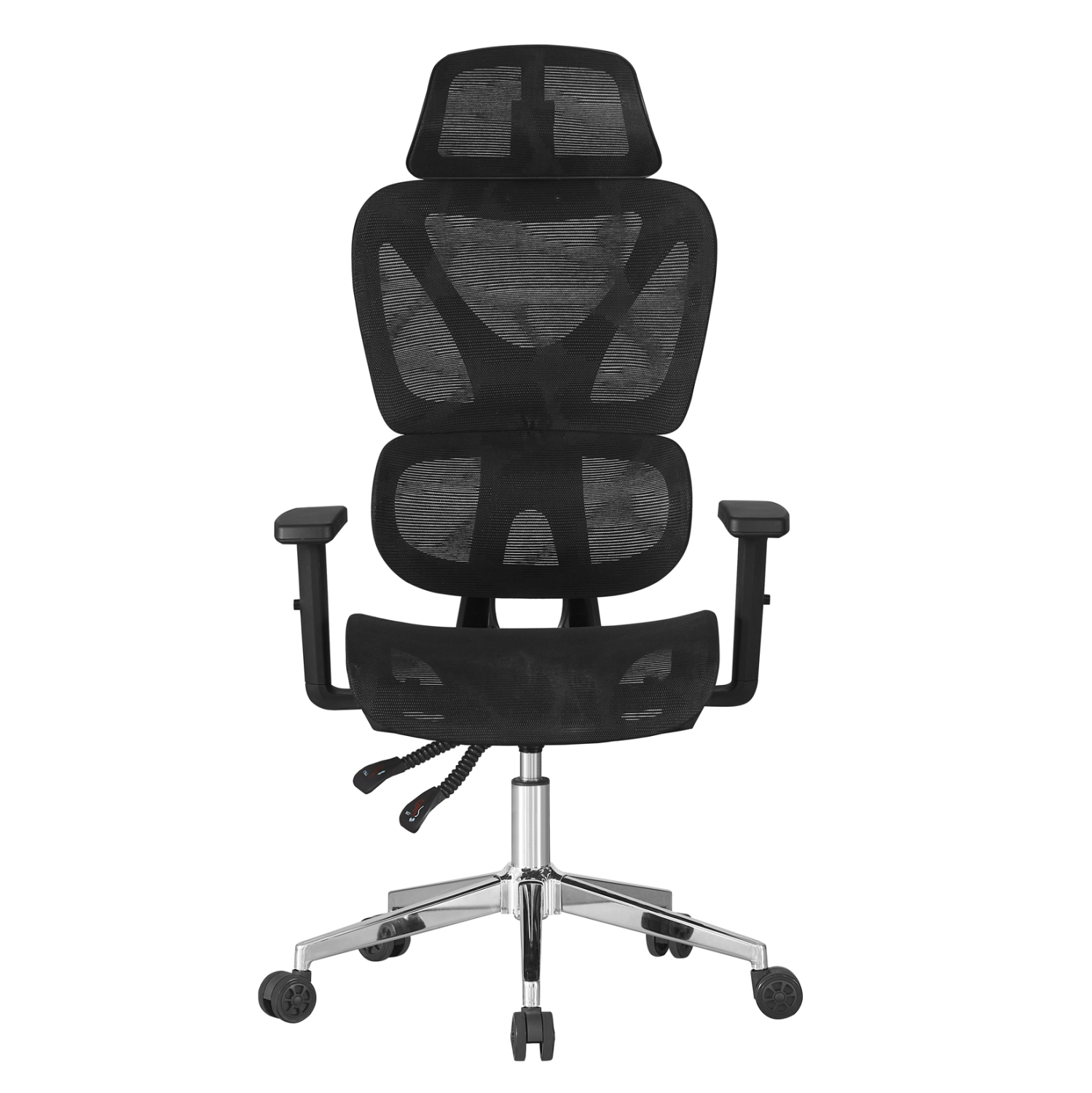 ΚΑΡΕΚΛΑ ΓΡΑΦΕΙΟΥ NOVAR HM1217.01 ΜΑΥΡO MESH--ΒΑΣΗ ΧΡΩΜΙΟΥ 51x49x129Υεκ (x1) - Image 3