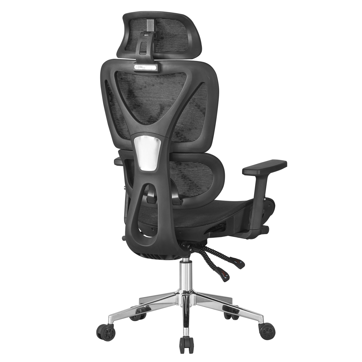 ΚΑΡΕΚΛΑ ΓΡΑΦΕΙΟΥ NOVAR HM1217.01 ΜΑΥΡO MESH--ΒΑΣΗ ΧΡΩΜΙΟΥ 51x49x129Υεκ (x1) - Image 5