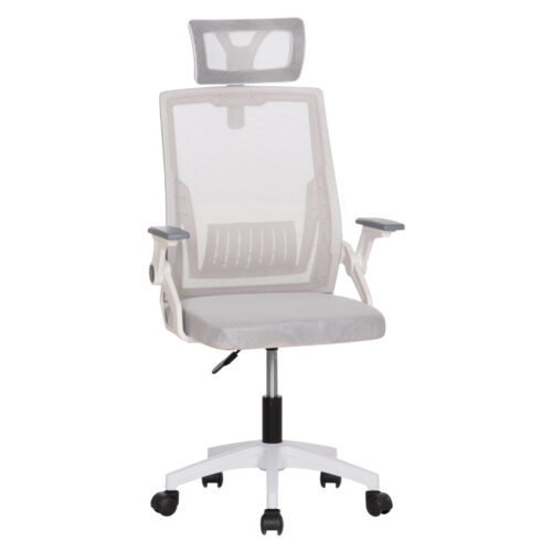 ΚΑΡΕΚΛΑ ΓΡΑΦΕΙΟΥ MATRON HM1226.02 ΛΕΥΚΟ PP--ΑΝΟΙΧΤΟ ΓΚΡΙ MESH 59x55x115Υεκ (x1)