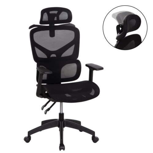 ΚΑΡΕΚΛΑ ΓΡΑΦΕΙΟΥ APEX HM1227.01 ΜΑΥΡO MESH & PP 70x66x113-130Υεκ (x1)