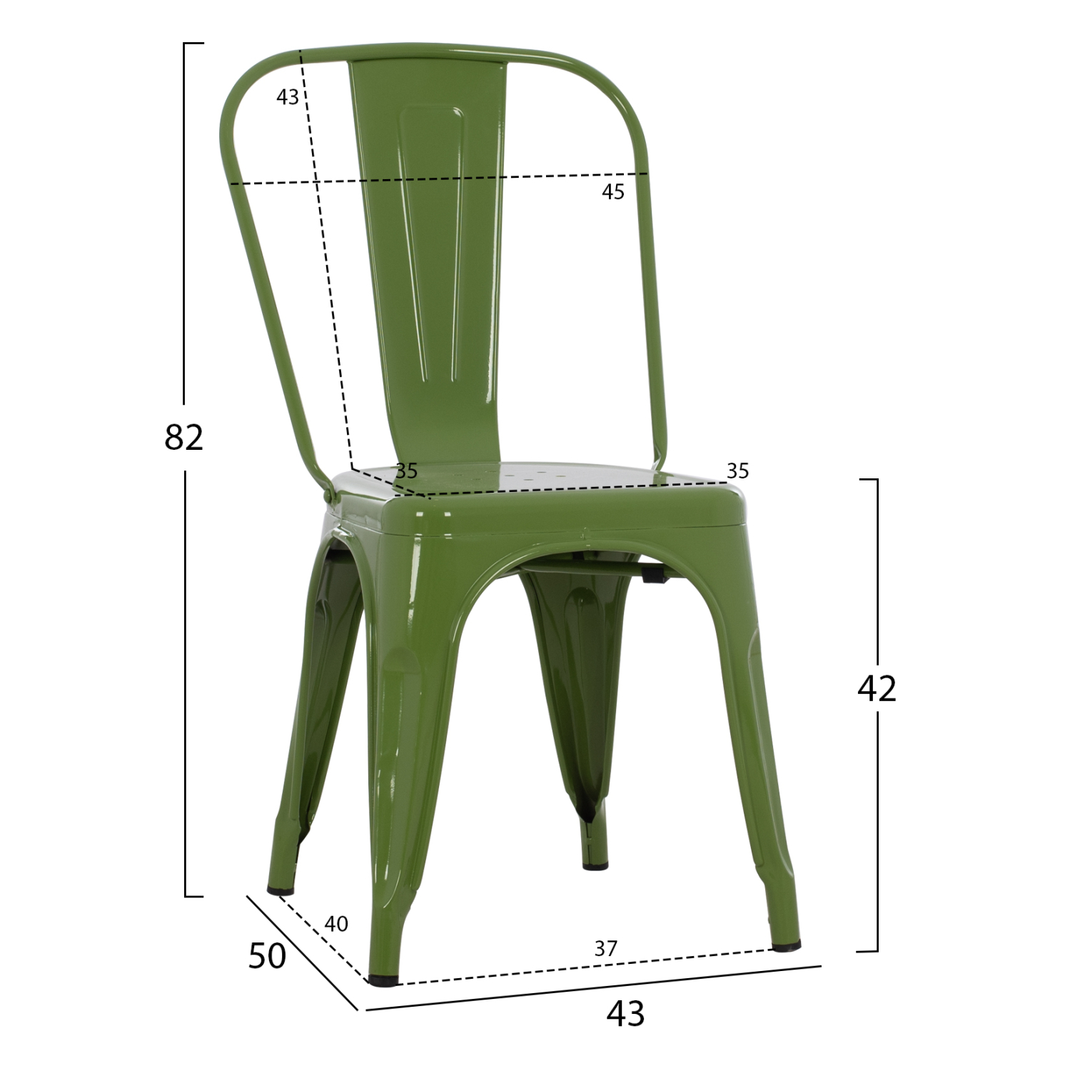 ΚΑΡΕΚΛΑ ΜΕΤΑΛΛΙΚΗ MELITA ΣΕ LIGHT OLIVE GREEN 43x50x82Y εκ. HM8641.13 (x1) - Image 2
