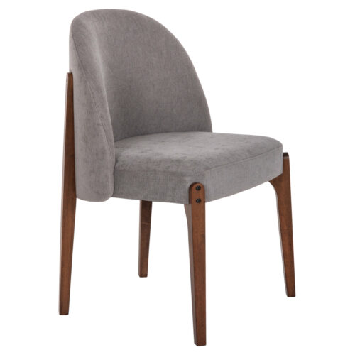 ΚΑΡΕΚΛΑ ΤΡΑΠΕΖΑΡΙΑΣ RAMMER HM9744.01 RUBBERWOOD ΣΕ ΚΑΡΥΔΙ-ΓΚΡΙ ΥΦΑΣΜΑ 57x55x86Υεκ. (x2)