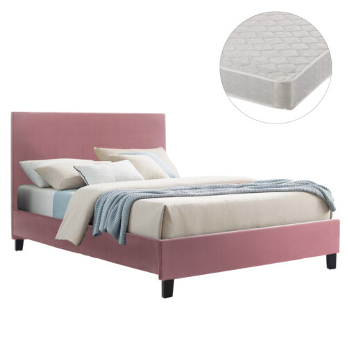 ΚΡΕΒΑΤΙ ΜΕ ΣΤΡΩΜΑ BECCA HM21283.05 ΣΑΠΙΟ ΜΗΛΟ ΒΕΛΟΥΔΟ--ΓΙΑ 150x200εκ (x1)
