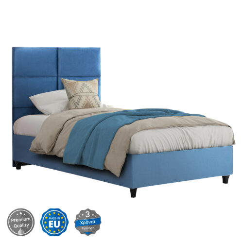 ΚΡΕΒΑΤΙ MILO ΜΠΛΕ ΒΕΛΟΥΔΟ HM652.09 ΓΙΑ ΣΤΡΩΜΑ 90x200 εκ. (x1)