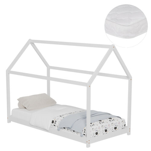 ΚΡΕΒΑΤΙ ΠΑΙΔΙΚΟ ΜΕ ΣΤΡΩΜΑ PEPE HM21302.01 ΞΥΛΟ ΠΕΥΚΟΥ ΣΕ ΛΕΥΚΟ--ΣΤΡΩΜΑ 90x190εκ (x1)